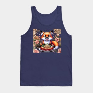 Cute Fox eating german food Tank Top